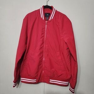Red H&M Label Of Graded Goods Men's Bomber Jacket Size M. Full Zip